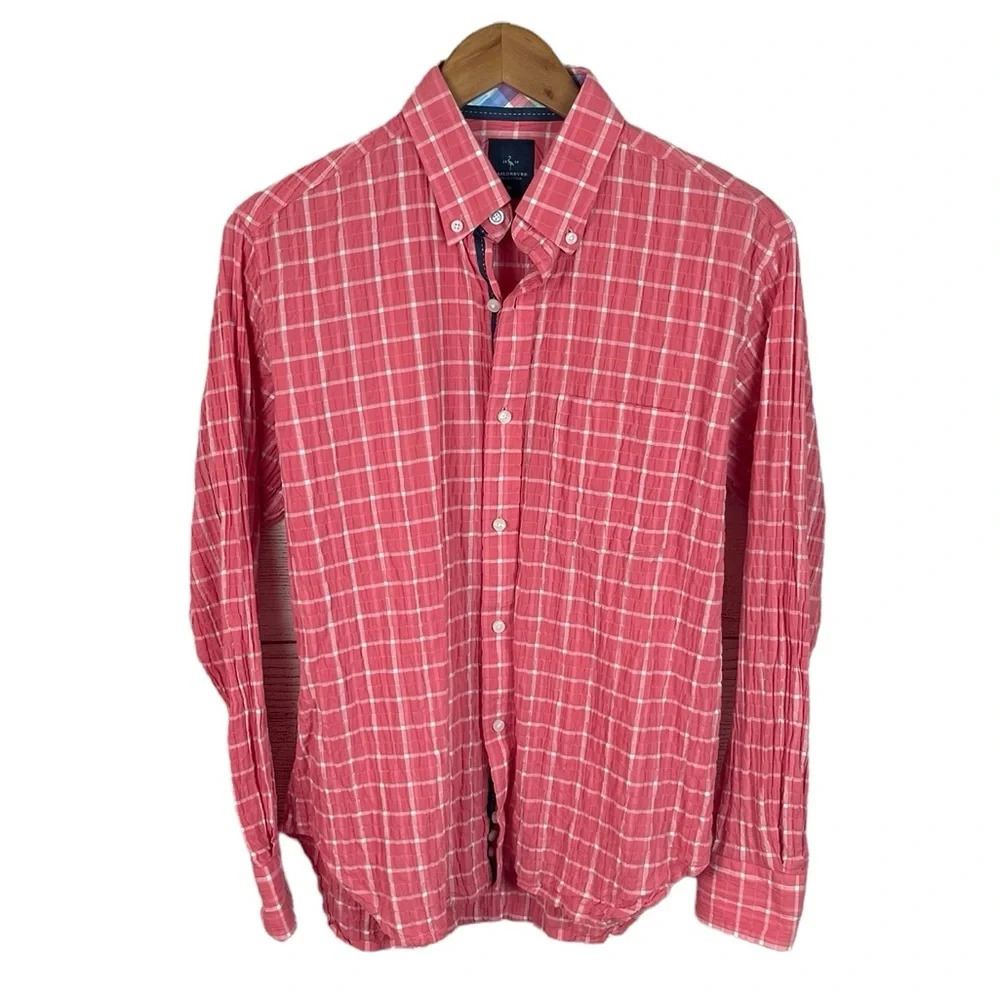 BF1433 Mens Tailorbird Collection Crepe Fabric Preppy Button Down Shirt M